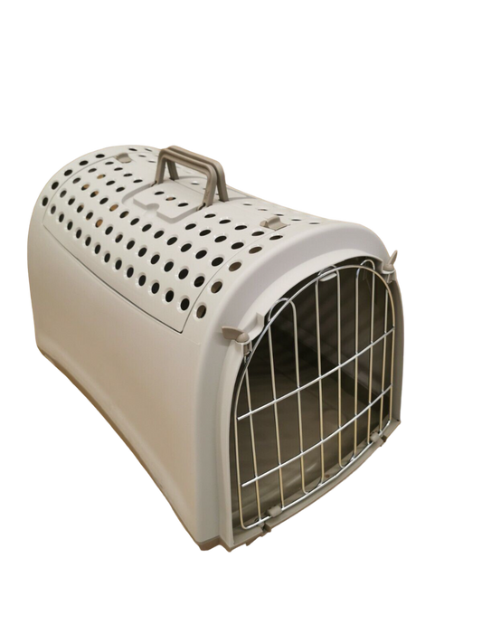 Transportbox Linus Cabrio Hunde Katzen Haustier bis 7 Kg Tierbox Reisebox Grau