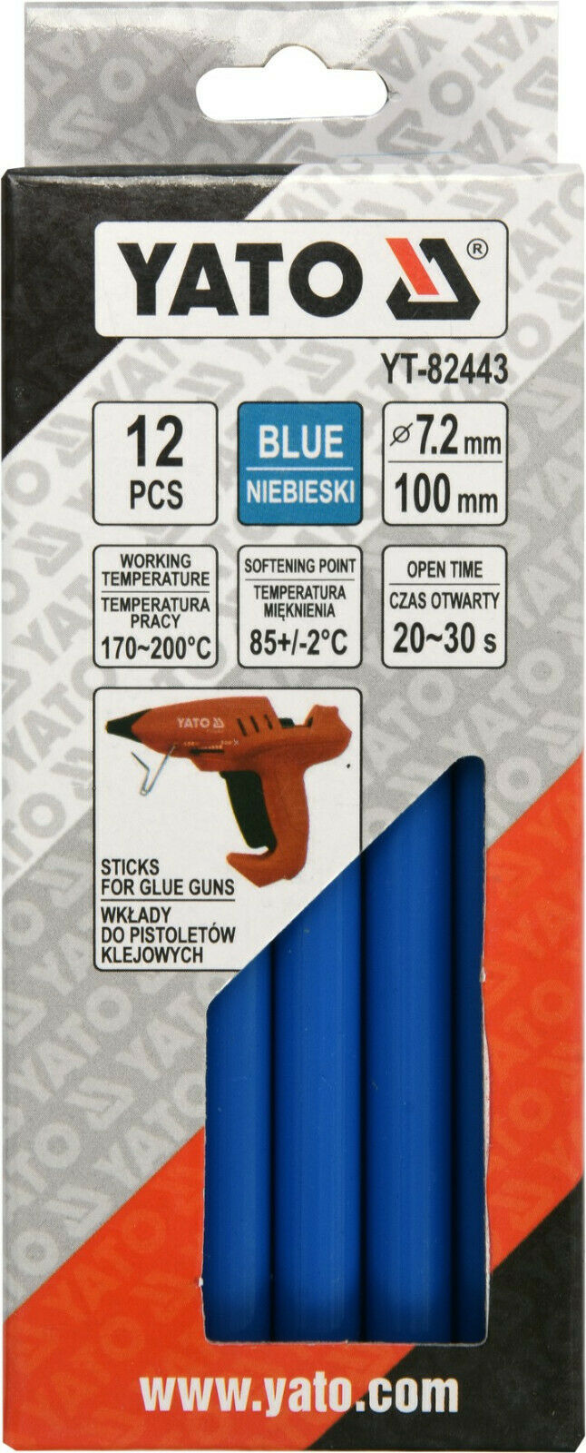 Yato YT-82443 Heißklebesticks blau Heißklebepistole Heißkleber Klebesticks