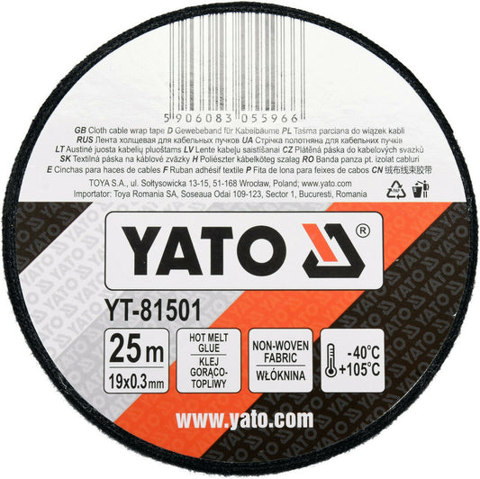 Yato YT-81501 Gewebeband Textilband KFZ Baumwolle Isolierband Vlies 19 mm x 25m