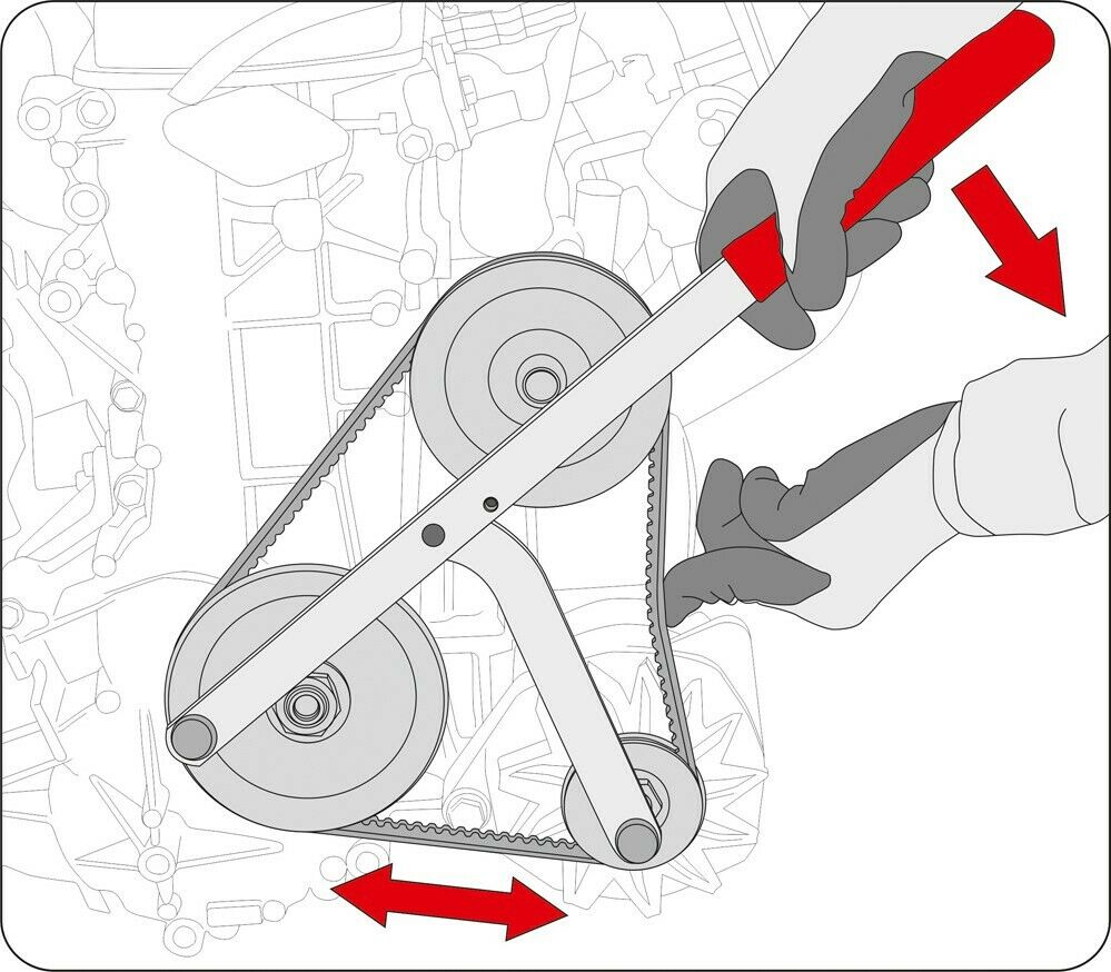 YATO YT-0627 Keilriemenspanner Spannwerkzeug Riemenscheibenspanner Spannhilfe