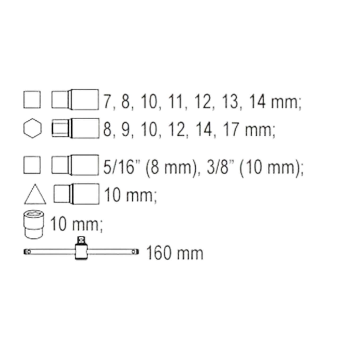 YATO Öldienstschlüssel-Satz 18-tlg. Chrom-Vanadium-Stahl