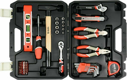 Yato YT-38920 Werkzeugkoffer Werkzeugset 60tlg Ratsche Hammer Wasserwaage Zangen - Flex-Autoteile