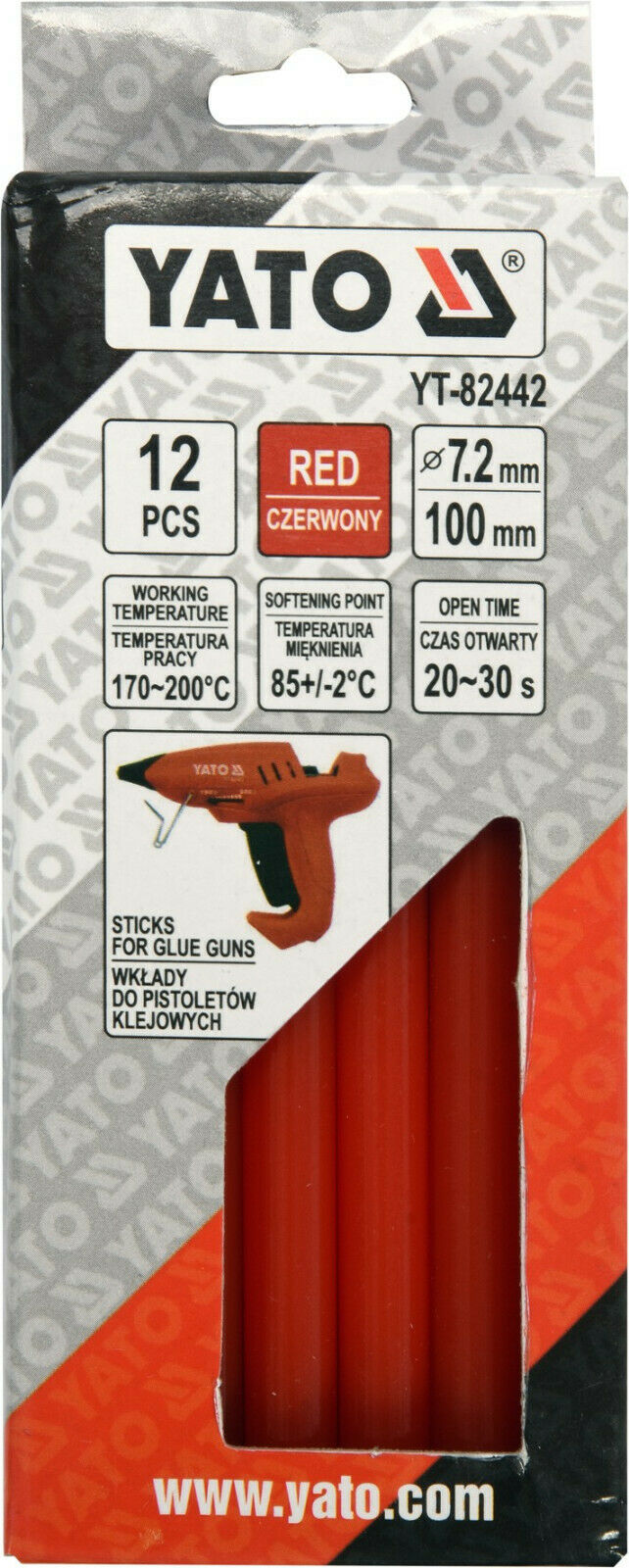 Yato YT-82442 Heißklebesticks rot Heißklebepistole Heißkleber Klebesticks
