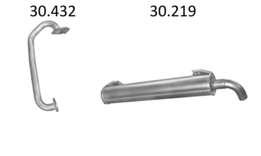 Auspuff Endtopf Endschalldämpfer+Hosenrohr H-Rohr VW T3 89-92 geschraubt 1,6 TD