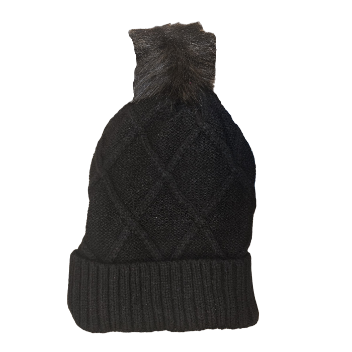 Forever Bommelmütze mit Kopfhörer und Micro Winter schwarz 3,5 Klinke 120cm