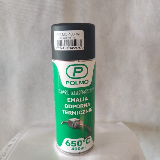 Polmo Auspufflack Spray Schwarzr bis 650°C 400ml Thermolackspray Abriebfest
