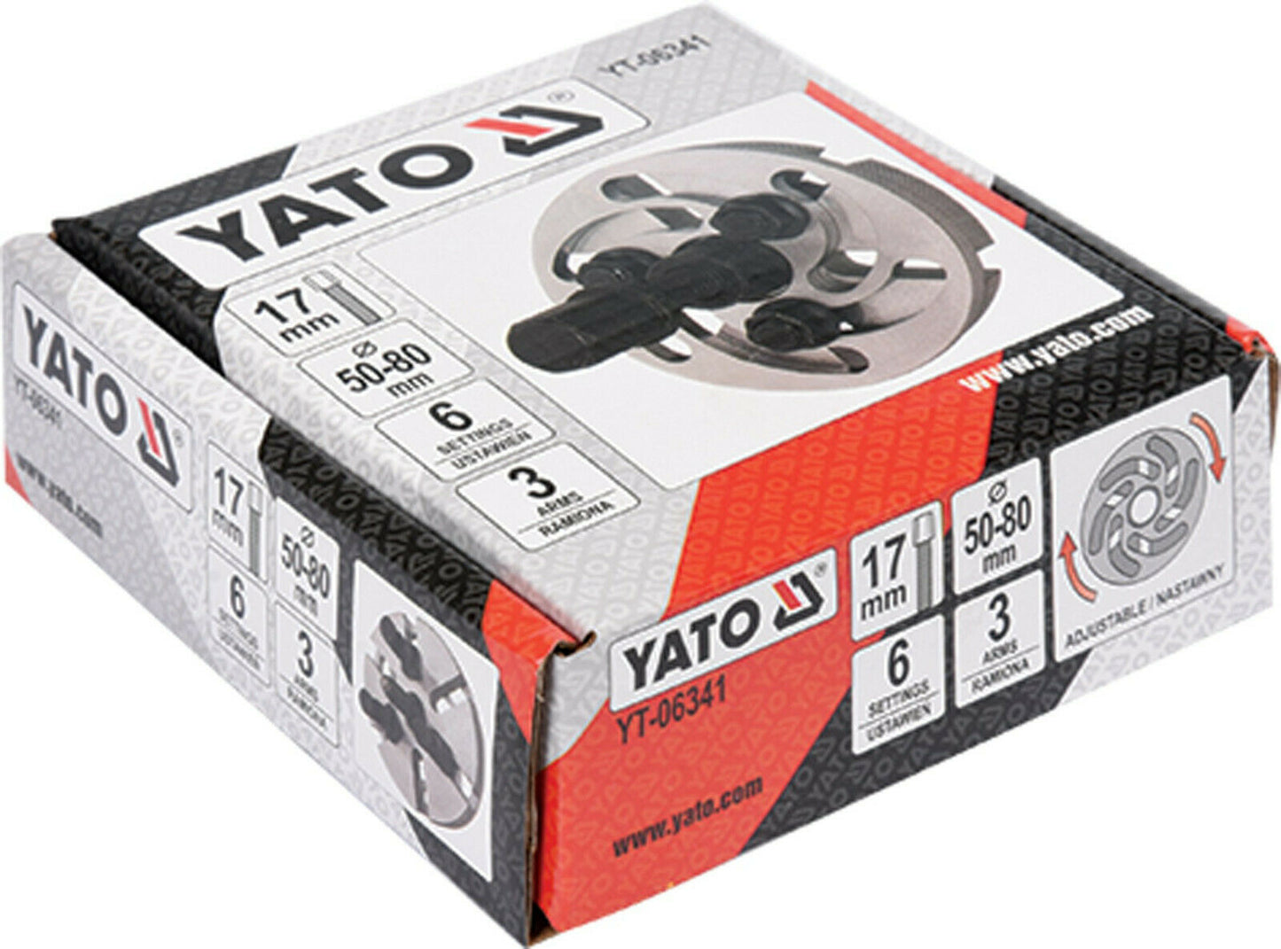 Yato YT-06341 Riemenscheiben Abzieher Universal Steuerradzieher 50-80 mm 3 Arme