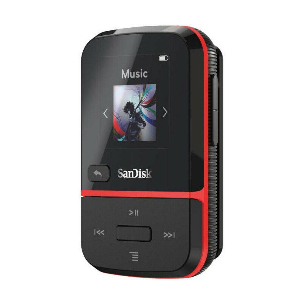 San Disk Clip Sport Go 16GB MP3 Player Digital LCD Bildschirm Miniclip Musik Rot - Flex-Autoteile