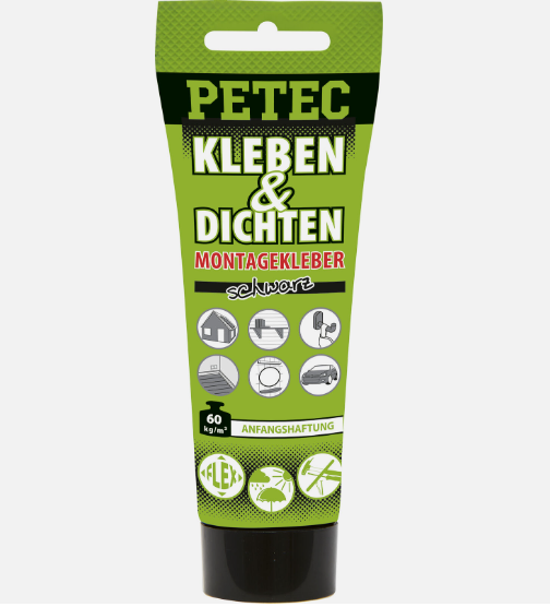 PETEC 94270 Montagekleber Kleben Dichten Dichtmasse Klebstoff schwarz 80ml