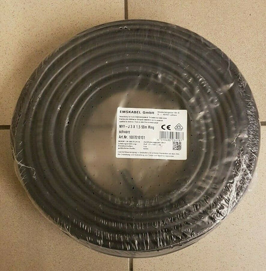 50m ground cable NYM-J 3x1.5 electrical power installation ground wire 3-wire copper