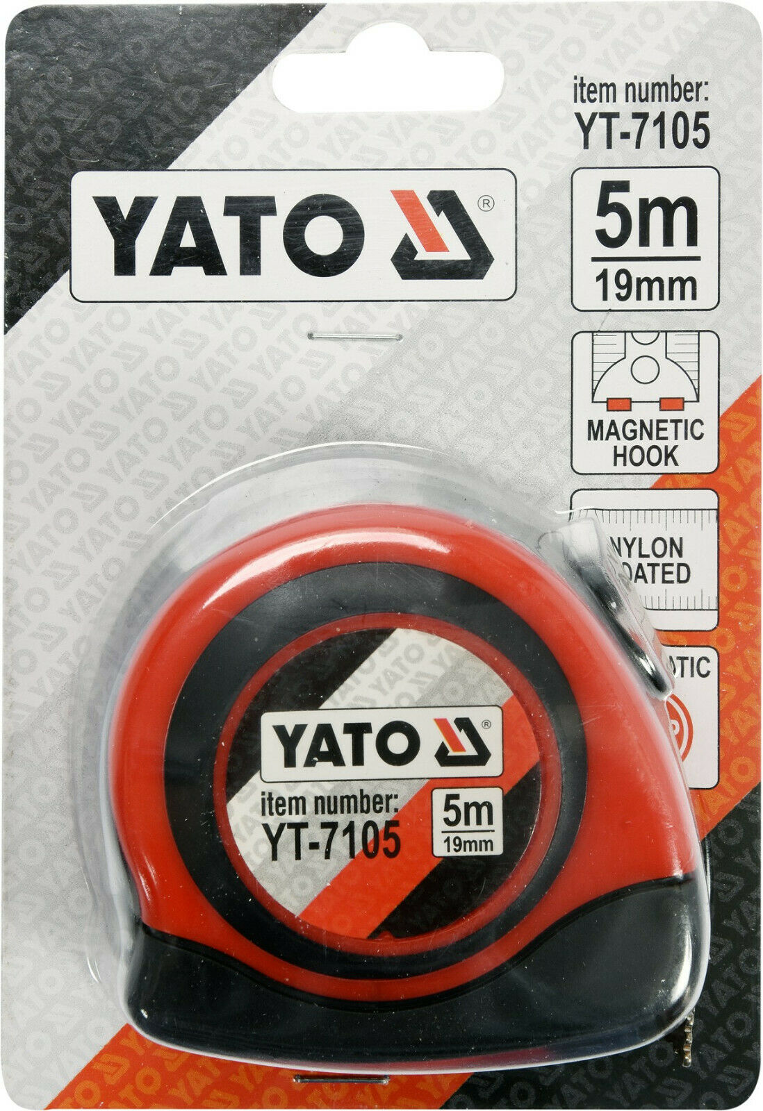 YATO YT-7105 Maßband 5M Rollbandmaß Messband Metermaß Längenmaß 19mm Magnetisch - Flex-Autoteile