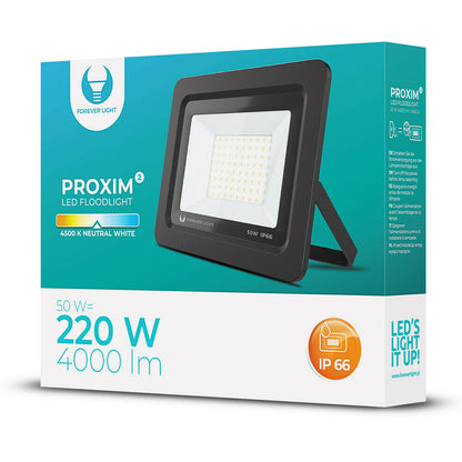 Proxim Flutlichtstrahler IP66 50W~220W LED Fluter 6000K SMD Außen Beleuchtung
