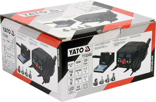 Yato YT-82458 2IN1 Lötkolben Heißluftlötstation 75W Entlötkolben Entlötstation