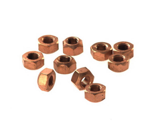 10 Copper Nut Manifold Without Collar M10 x 1.25 Nuts Exhaust Self-Locking