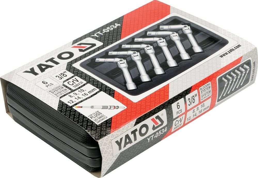 YATO YT-0534 Glühkerzenschlüssel Set Steckschlüsselsatz extra lang CrV Koffer - Flex-Autoteile