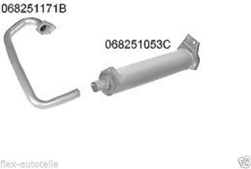 Exhaust rear silencer pot with Y-pipe attached for VW BUS T3 1.6TD 84-90
