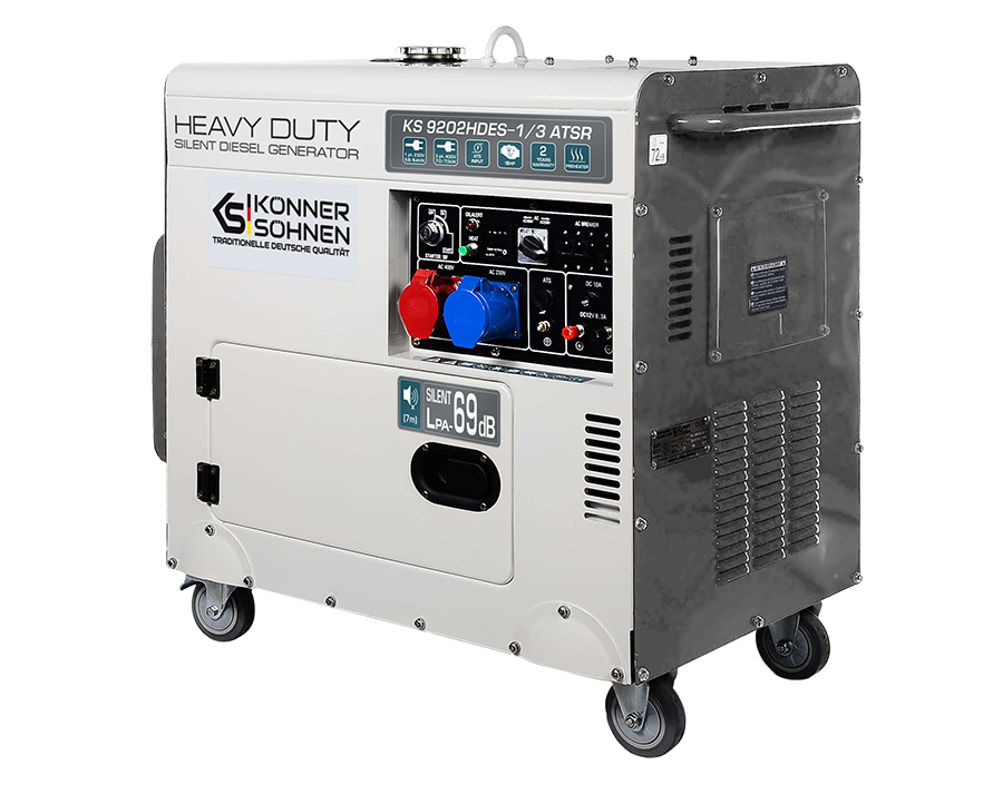 K&S Notstromaggregat 230V 400V Diesel Stromgenerator Notstromerzeuger 7.5kW ATS - Flex-Autoteile