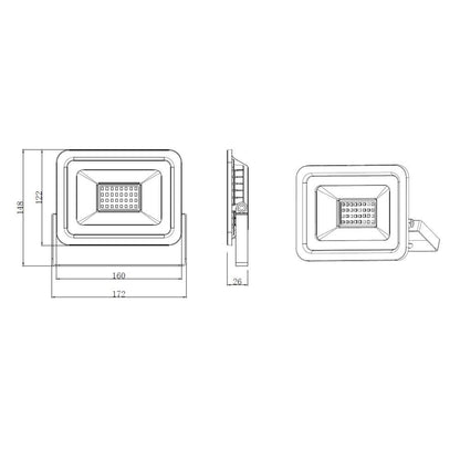 2x 30W LED Außen-Bau-Strahler-Lampe Stativ IP66 Baustellen-Fluter 4800lm 4500K