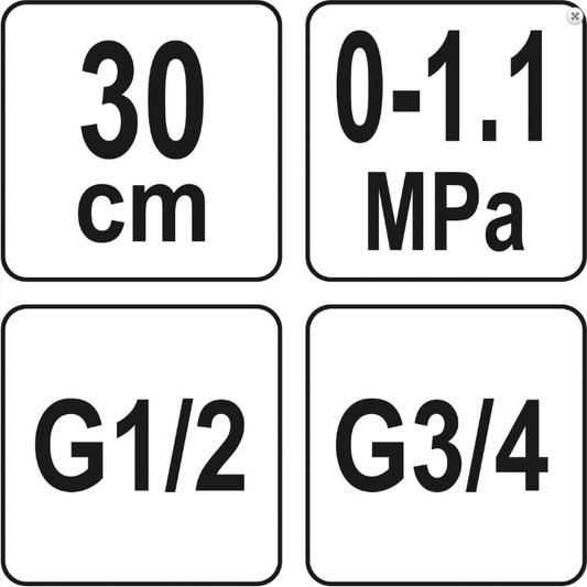 Yato YT-24790 Druckmessgerät Messgerät Druckmesser Manometer 0-11 bar