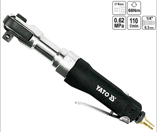 Yato yt-0980 compressed air 90 ° ratchet screwdriver 1/4 "compressed air rack knarre 68nm