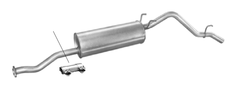 Final absorber Endpuff exhaust at the rear for Toyota Hilux VI pick-up 2.4 N1 66KW