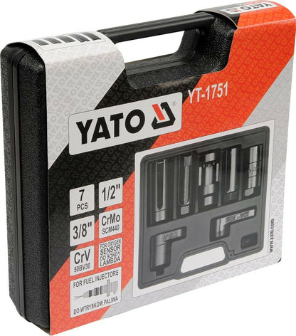 YATO YT-1751 LAMBDASONDENSTECKSCHLÜSSELSATZ SOCKEL FÜR LAMBDASONDE UND INJEKTOR - Flex-Autoteile