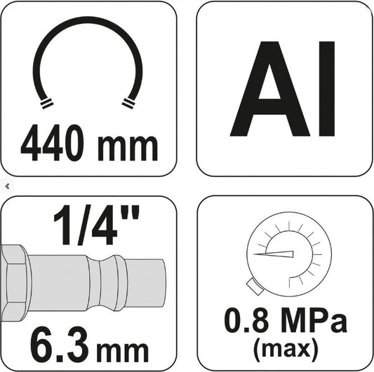 Yato YT-2370 Reifenfüllmeßgerät Druckluft 12bar Kompressor Zubehör Luftprüfer