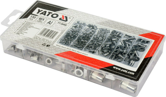 Yato yt-36460 aluminum rivet nut set rivet nut 150 pc. Blind rivet nut M3-m10