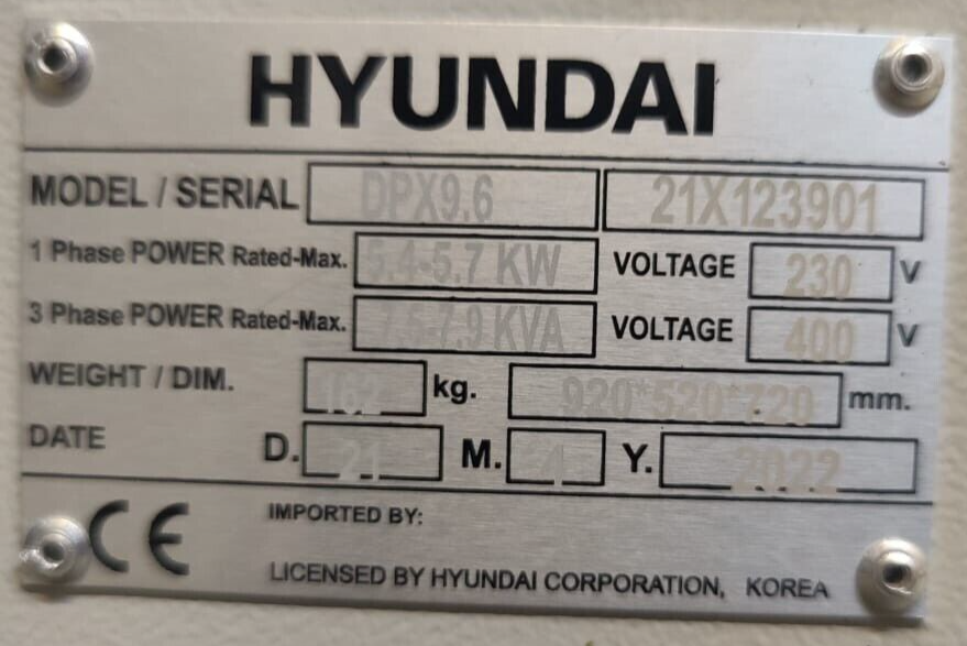 Hyundai Notstromaggregat 400V Diesel Stromgenerator Notstromerzeuger 7,9kW ATS
