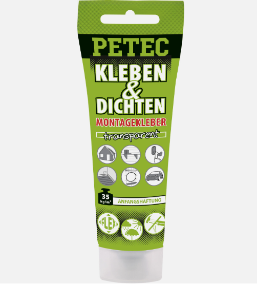 PETEC 94170 Montagekleber Kleben Dichten Dichtmasse Klebstoff transparent 80ml