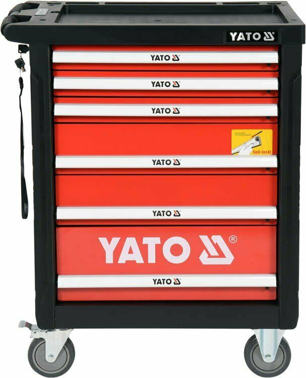 YATO Werkzeugwagen bestückt hochwertig 185tlg Werkstattwagen Werkzeugkasten - Flex-Autoteile